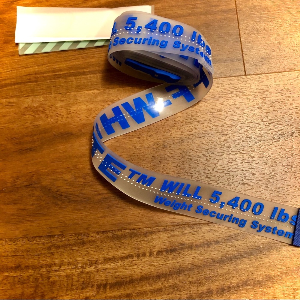 Off-White rubber industrial belt, blue